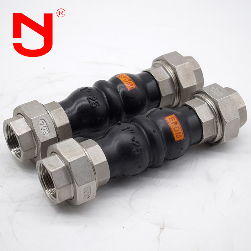 Conector de borracha de expansão com rosca para tubos de aço inoxidável
