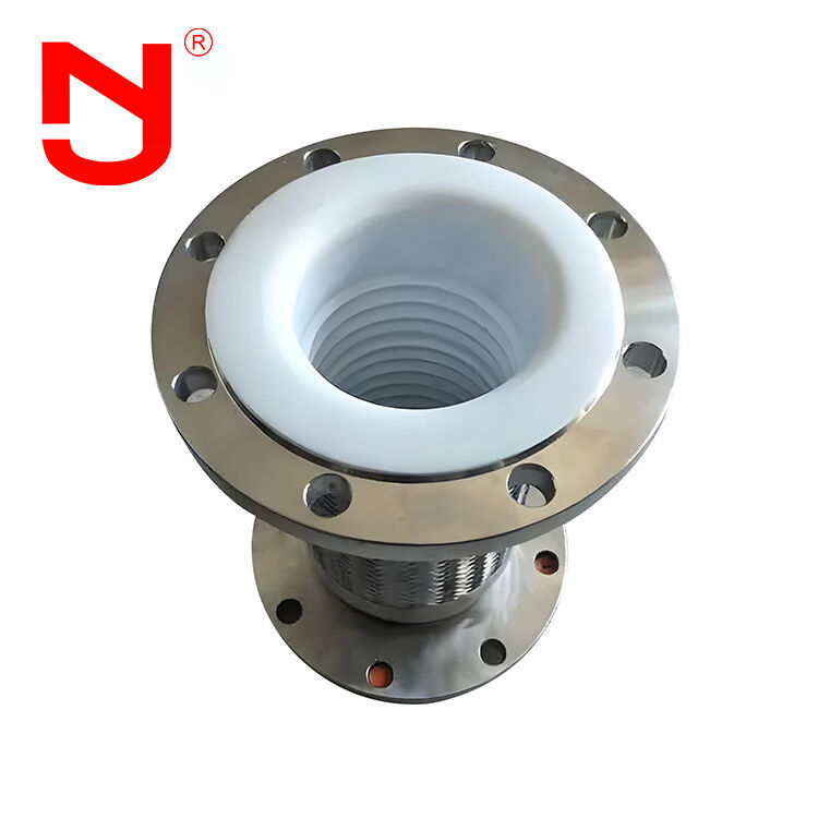 Tubo flexível metálico corrugado trançado com fio de aço inoxidável e revestimento de PTFE DN8-DN400 para transferência de fluidos de alto desempenho