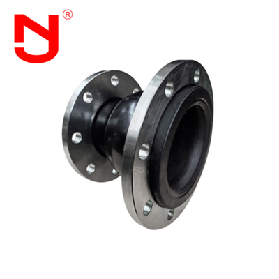 Conector flexível de tubos de resistividade a altas temperaturas com articulação de borracha concentrica reduzida